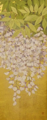 Flowers of wisteria in Japanese painting